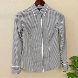 WHBM Pin Striped Tailored Blouse